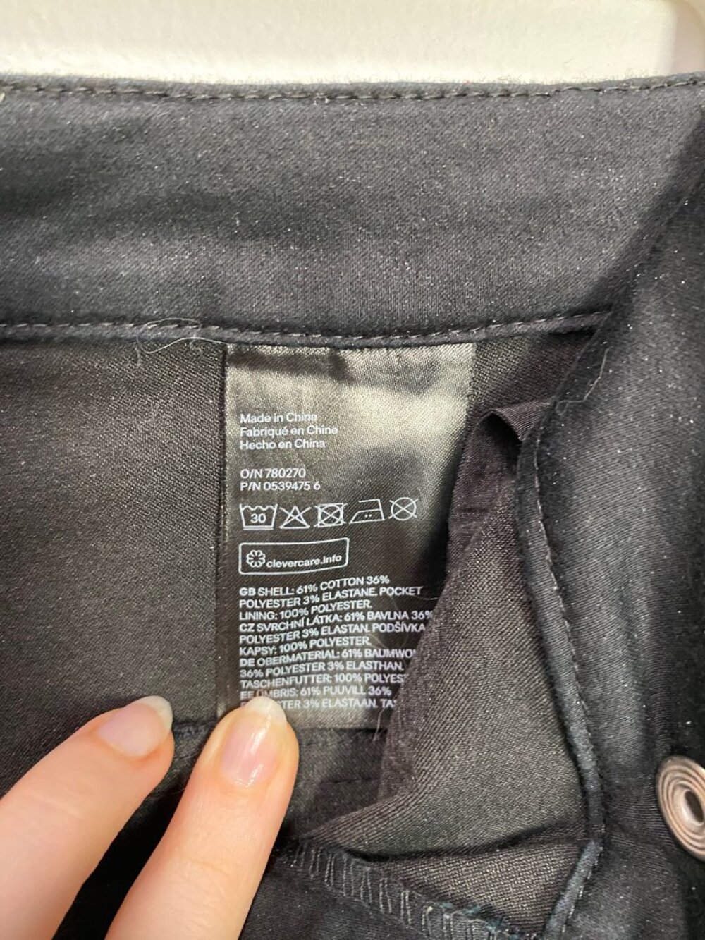 H and M High Waisted Black Skinny Pants Silver O-ring Zippers - Picture 3 of 6